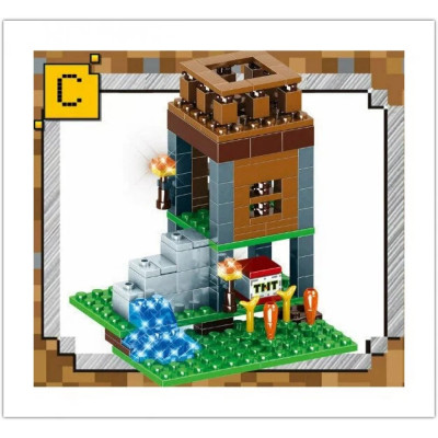 Конструктор My world - Minecraft - Село Стіва з LED-елементами, 863 деталей