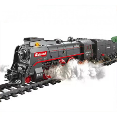 Железная дорога Р/У Classical Railroad Паровоз + 3 вагона 660+ см - пар, звук, свет, на аккумуляторе