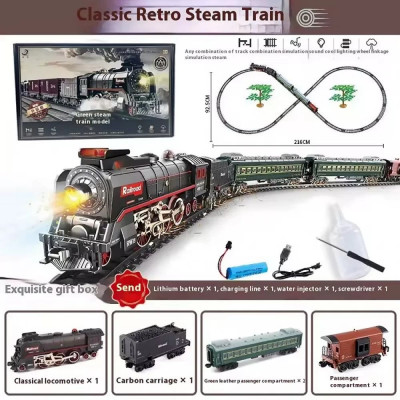 Железная дорога Р/У Classical Railroad Пассажирский поезд 660+ см - пар, звук, свет, на аккумуляторе