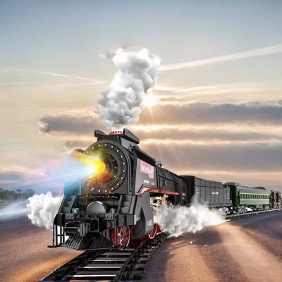 Железная дорога Р/У Classical Railroad Пассажирский поезд 660+ см - пар, звук, свет, на аккумуляторе