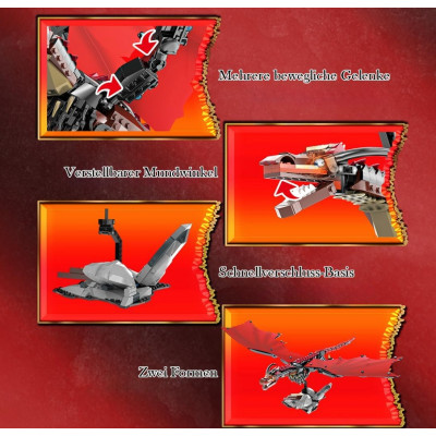 Конструктор (арт. 7070) Вогняний дракон Візеріон з Ігри престолів на 1018 деталей