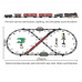 Железная дорога Р/У на аккумуляторе Classical Railroad 830 см - паровоз с паром, звук поезда, свет