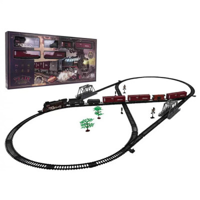 Железная дорога Р/У на аккумуляторе Classical Railroad 830 см - паровоз с паром, звук поезда, свет
