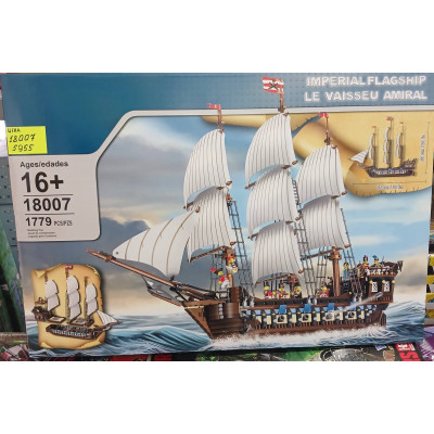 Конструктор Морские пираты (арт. 18007) "Огромный трехмачтовый имперский флагман" 1779 деталей