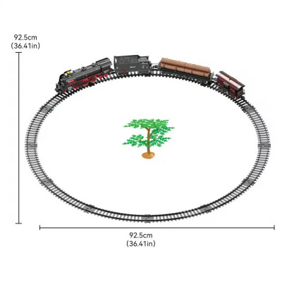 Железная дорога Classical Railroad 360+ см - паровоз с настоящим паром, звук поезда, свет, аккумулятор