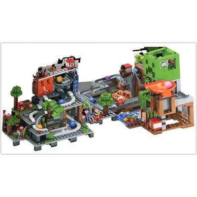 Конструктор MyWorld - Minecraft - Большая Шахта Крипера, 12 персонажей, LED-подсветка