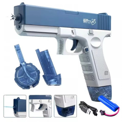 Водяной пистолет с аккумулятором - увеличенная емкость, стрельба на 8 м - Glock