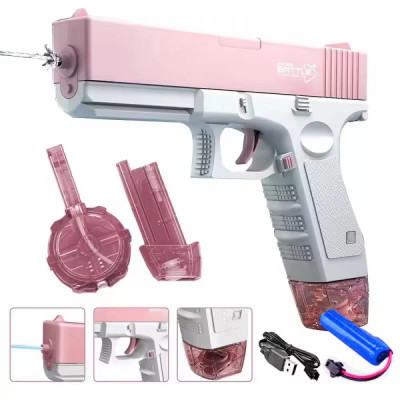 Водяной пистолет с аккумулятором - увеличенная емкость, стрельба на 8 м - Glock