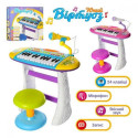 Дитячий Синтезатор із мікрофоном на ніжках зі стільчиком(арт. BB383BD)