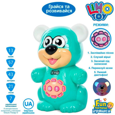 Інтерактивна іграшка - Звірятко, що говорить - Ведмедик (Limo Toy FT0043AB)