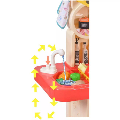 Детская игровая кухня 94 см - вода, пар, музыка, свет, яйцеварка, диспенсер, микроволновка - 89 предметов (арт. G796A)