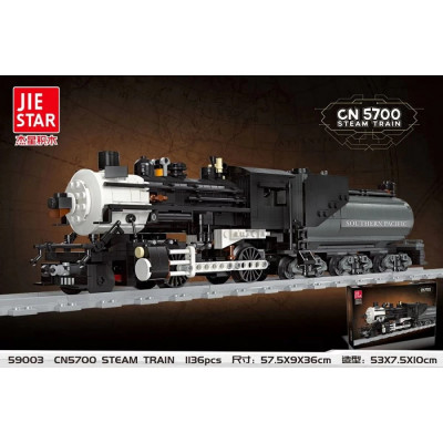 Конструктор Jie Star 59003 "Паровоз, локомотив, поїзд, Southern Pacific CN 5700" 1136 деталей