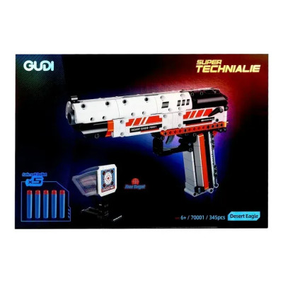 Конструктор Gudi 70001 "Пістолет Дігл Desert Eagle, Deagle, мета, 5 патронів" 345 деталей