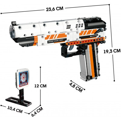 Конструктор Gudi 70001 "Пістолет Дігл Desert Eagle, Deagle, мета, 5 патронів" 345 деталей