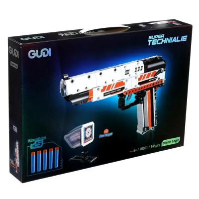 Конструктор Gudi 70001 "Пістолет Дігл Desert Eagle, Deagle, мета, 5 патронів" 345 деталей