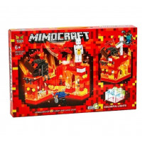 Конструктор Майнкрафт (арт. GT-107) "Огненная пещера" светодиодное освещение 330 деталей