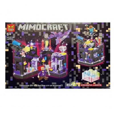 Конструктор Майнкрафт (арт. GT-109) "Атака на Чорну фортецю" світлодіодне освітлення 330 деталей