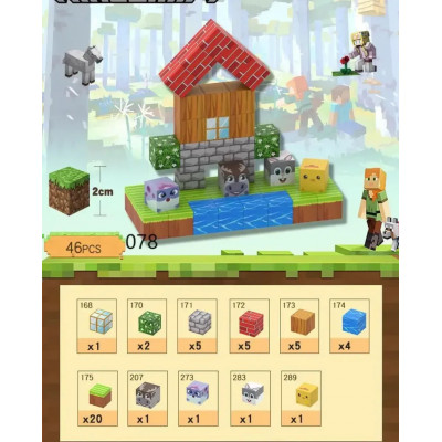 Магнітний конструктор майнкрафт (арт. 6078) 46 деталей