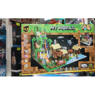 Конструктор Minecraft (арт. 6651) Село в джунглях з LED-підсвічуванням на 2106 деталей