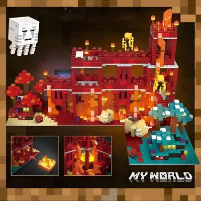 Конструктор Minecraft (арт. 2181) Вогняне королівство з LED-підсвічуванням, 2181 деталь
