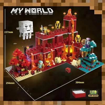 Конструктор Minecraft (арт. 2181) Вогняне королівство з LED-підсвічуванням, 2181 деталь