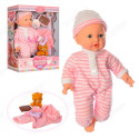 Пупс інтерактивний з печивом, пляшечкою та кофтою, озвучено українською мовою (Limo Toy M3885-1)