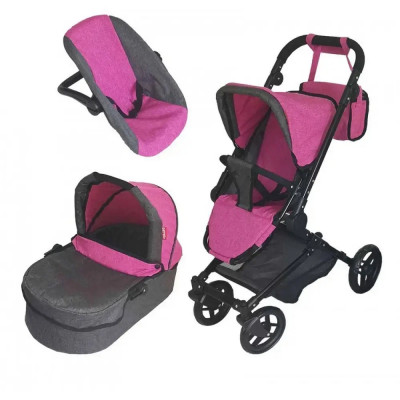 Коляска для ляльок CARRELLO 9636 ROSE RED