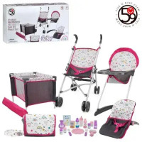 Ігровий набір для ляльок , коляска, манеж, стільчик T818021