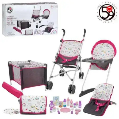 Ігровий набір для ляльок , коляска, манеж, стільчик T818021