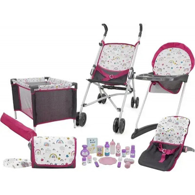 Ігровий набір для ляльок , коляска, манеж, стільчик T818021