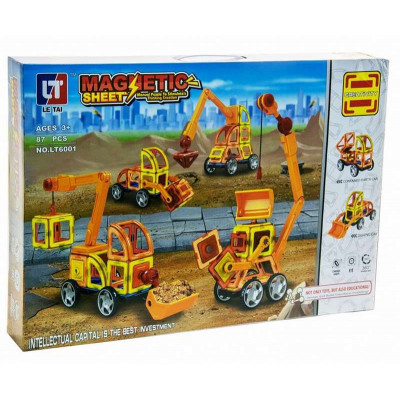 Конструктор магнитный Magnetic Sheet - Строительная техника, 87 дет (MagKiss LT6001)