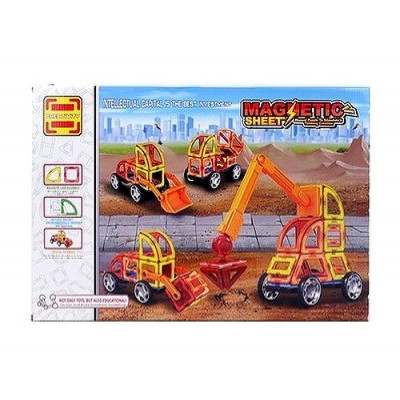 Конструктор магнитный Magnetic Sheet - Строительная техника, 87 дет (MagKiss LT6001)