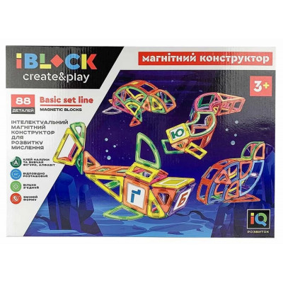 Конструктор магнітний - Морські тварини, 88 деталей (IBLOCK PL-920-07)