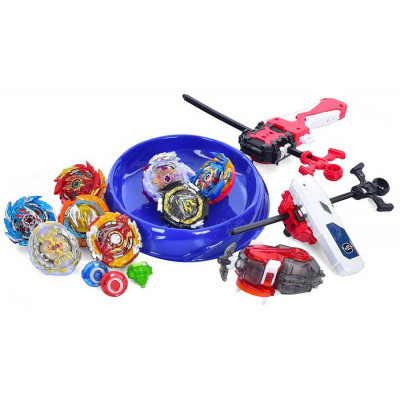 Ігровий набір Бейблейд - 8 дзиги Beyblade, 3 пускові пристрої, арена, сумка (арт. 1688-8B)