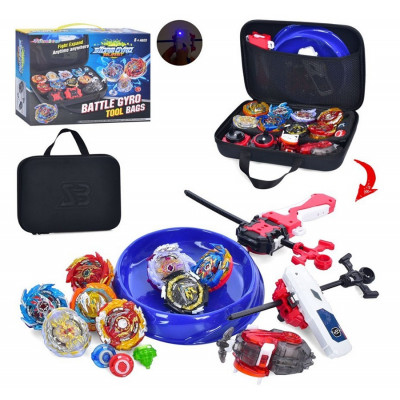 Ігровий набір Бейблейд - 8 дзиги Beyblade, 3 пускові пристрої, арена, сумка (арт. 1688-8B)