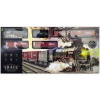 Залізниця на акумуляторі Classical Railroad 830 см - паровоз з парою + 5 вагонів, звук поїзда, світло